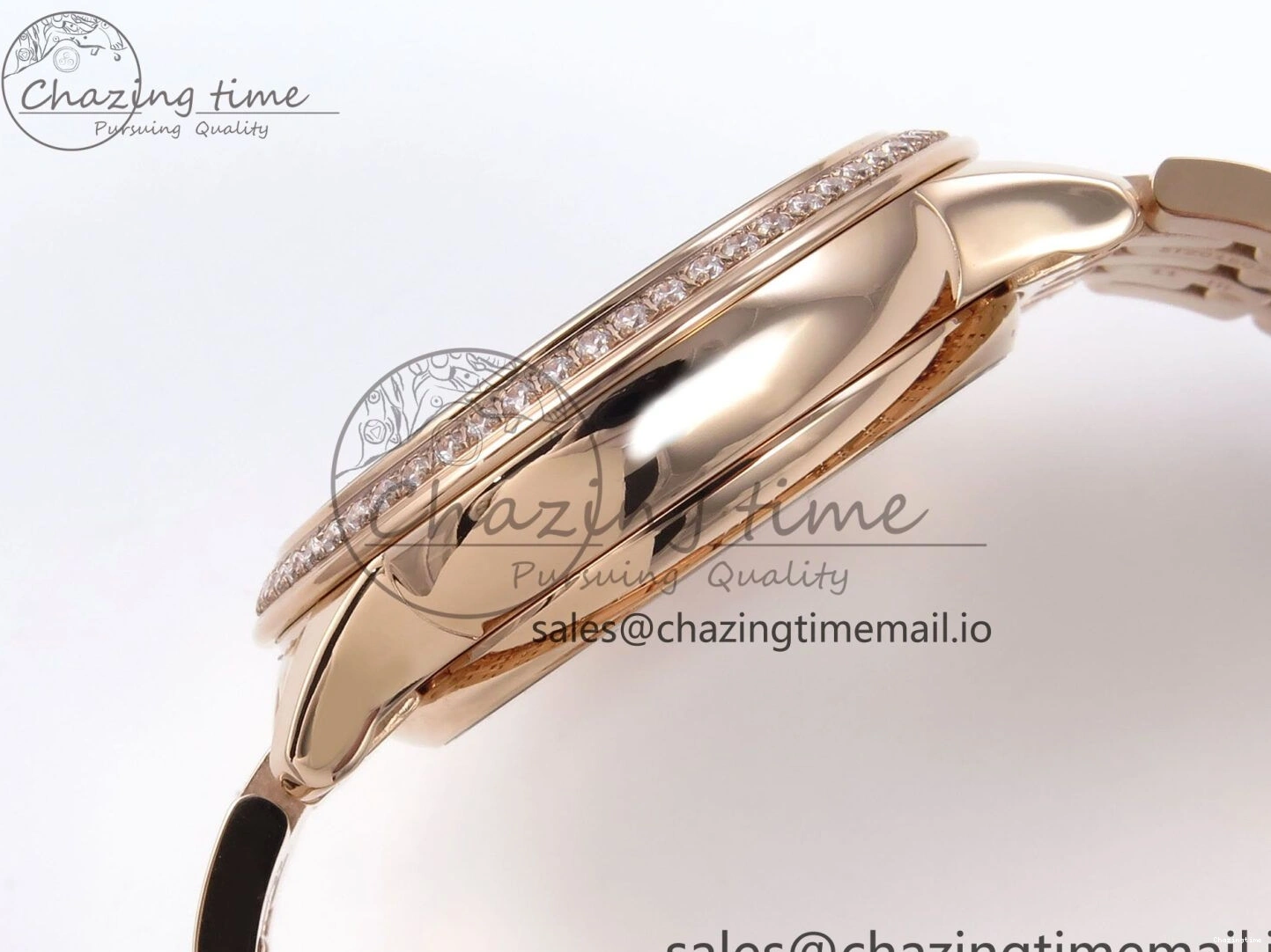 0205 De Ville Prestige Ladies RG VSF 1:1 Best Edition Brown Diamonds Dial on RG Bracelet A Sophisticated 7681